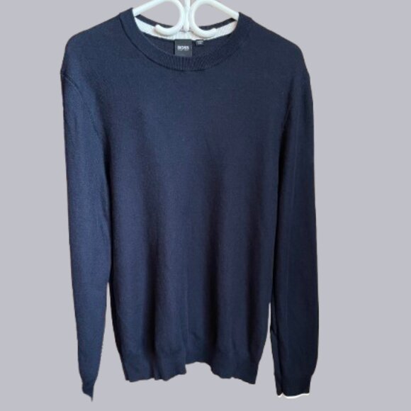 BOSS Hugo Boss Crew Neck Men's Navy Sweater. Size: Large - Picture 1 of 13